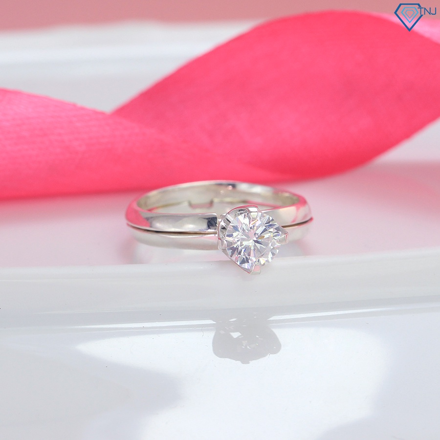 Nhẫn bạc nữ đẹp đính đá khắc tên NN0332 - Trang Sức TNJ