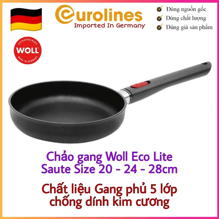 Chảo gang Woll Eco Lite Saute [Made in Germany - Size 20cm - 24cm - 28cm]