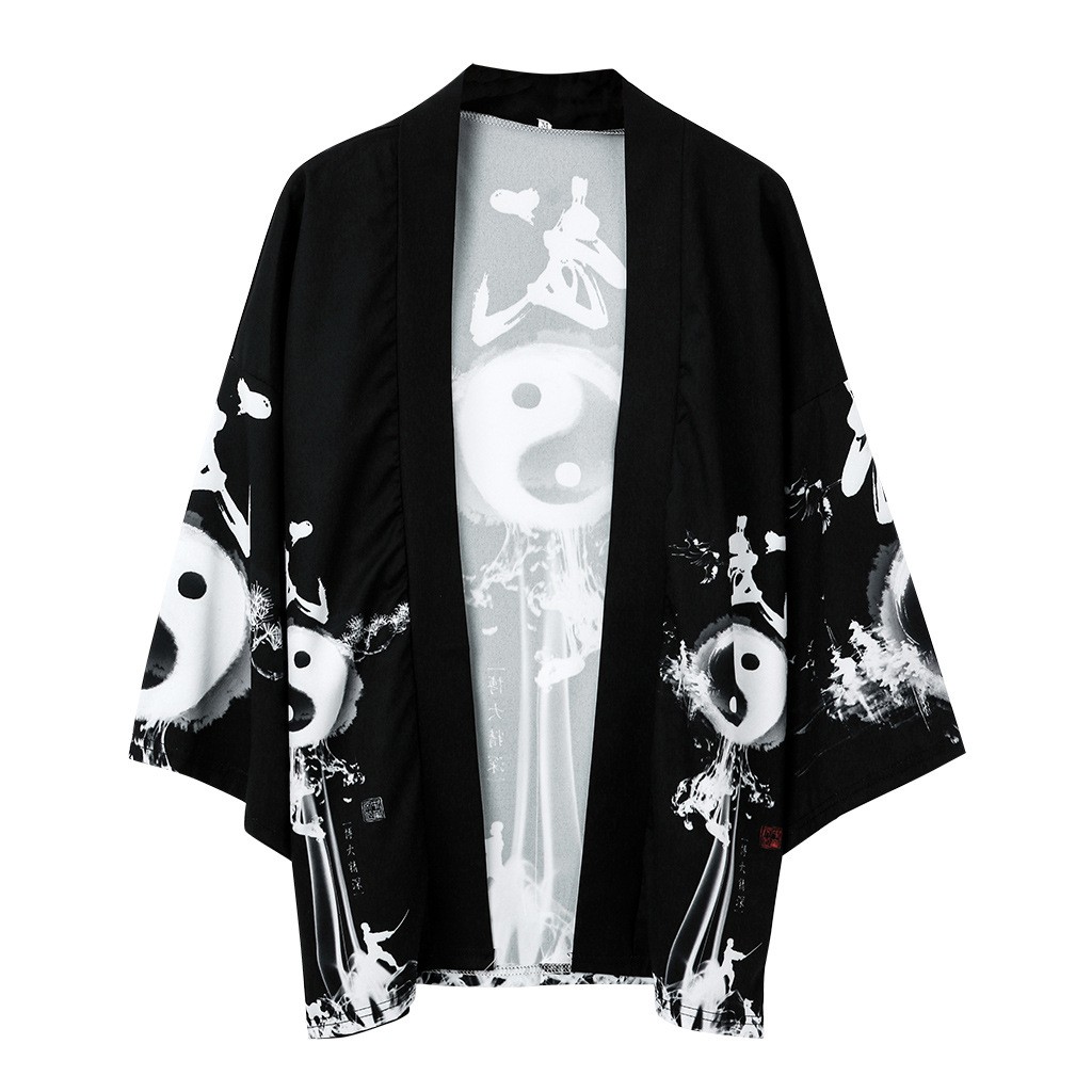 Áo Khoác Kimono In Họa Tiết Phong Cách Nhật Bản Cho Nam Nữ