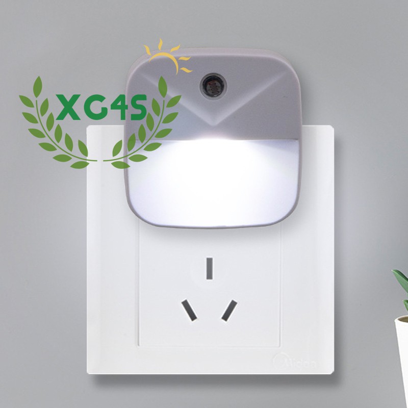 Đèn Ngủ Led Mini Cảm Biến Ánh Sáng Hình Vuông Phích Cắm Us