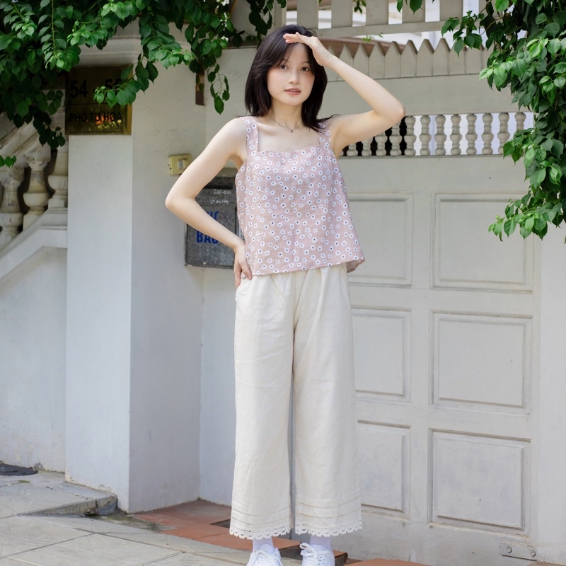 Quần culottes ren gấu | Lá Xoè