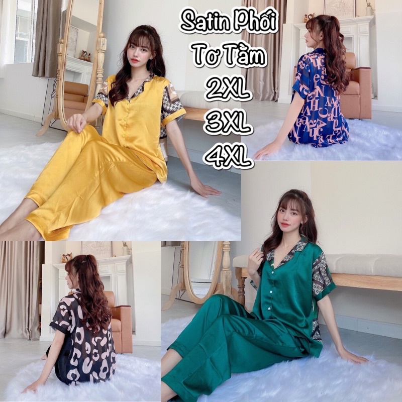 (Mẫu mới) Đồ bộ Pijama 45-110kg - Chất vải Lụa Satin | BigBuy360 - bigbuy360.vn