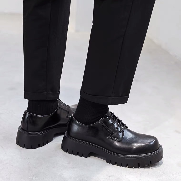Giày Chunky Derby cao cấp, Giày da nam HOMME hiện đại đế 4,5cm tăng chiều cao 2139-R