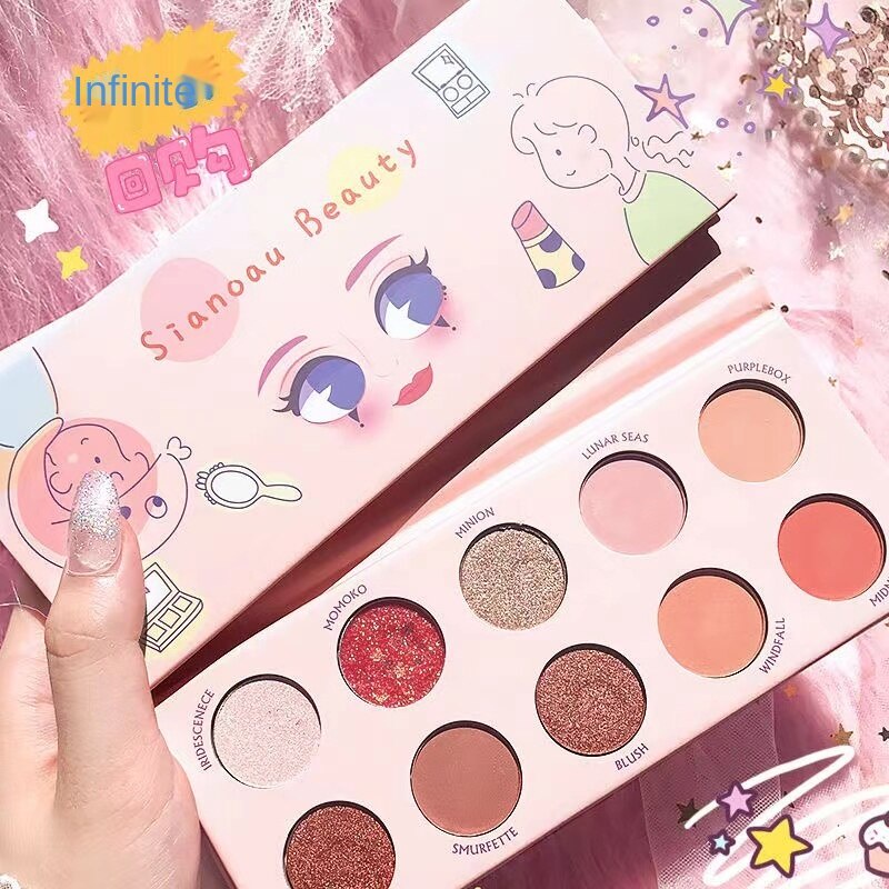 [Hàng mới về] Bảng phấn mắt Sianoau 10 màu long lanh quyến rũ chống thấm nước | BigBuy360 - bigbuy360.vn