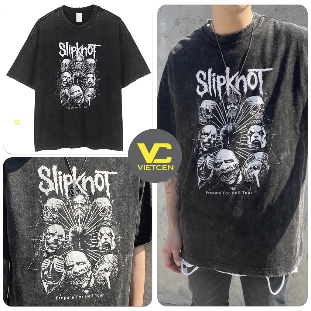 Áo Thun Slipknot Unisex Form Rộng Nam Nữ Phông Loang Cotton Ulzzang Cá Tính_VIETCEN
