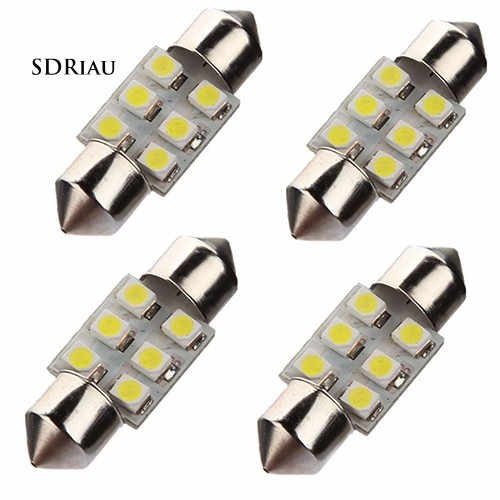 Bộ 4 cái đèn LED 12V 6-SMD dành cho xe ô tô