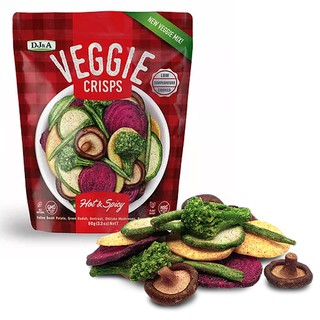 DJ&A VEGGIE CRISPS HOT & SPICY - SNACK RAU CỦ SẤY GIÒN ÚC VỊ CAY 90G