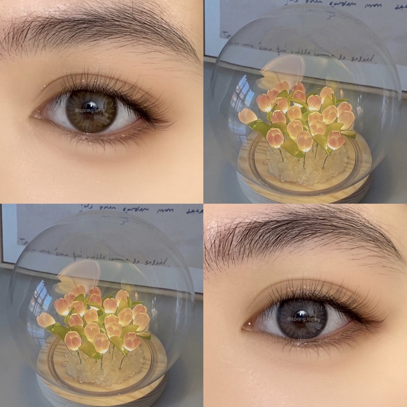 KÍNH ÁP TRÒNG CÓ GIÃN TO XÁM TÍM TÂY VIỀN NHẸ @spring.lens