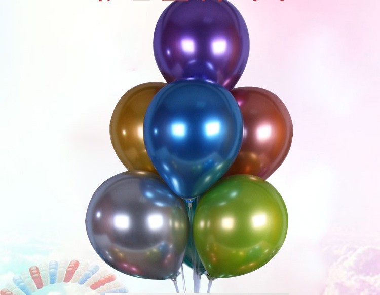 10pcs Metal Texture Balloon Party Birthday Wedding Chromium plated Balloons