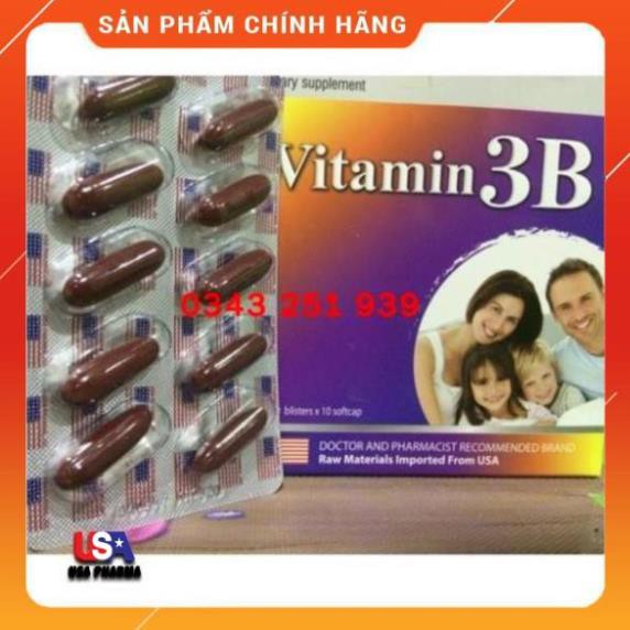 [Viên uống] VITAMIN 3B - BỔ SUNG CÁC VITAMIN NHÓM B - NGUYÊN LIỆU NHẬP KHẨU MỸ - HỘP 100 VIÊN