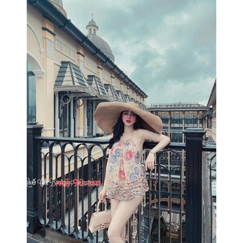 [Mã SKAMA8 giảm 8% đơn từ 300k] Mũ cói nón cói đi biển vành siêu rộng siêu sang chảnh