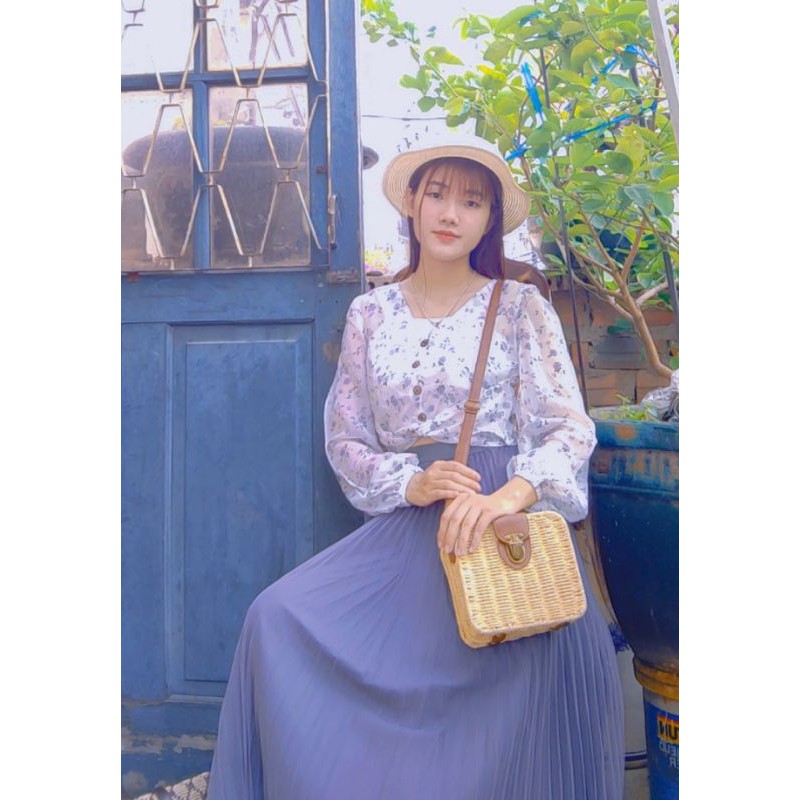 Chân váy xếp ly lụa 2 mặt 90cm | BigBuy360 - bigbuy360.vn