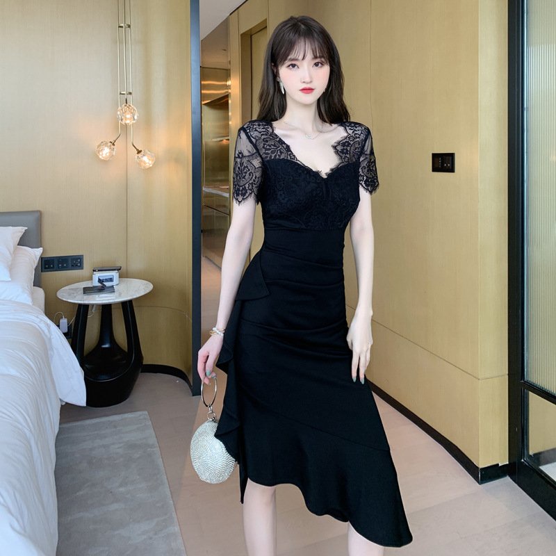 Đầm đuôi cá bigsize phối ren DA0083 Tú Mỡ - Đủ size từ 50-95KG