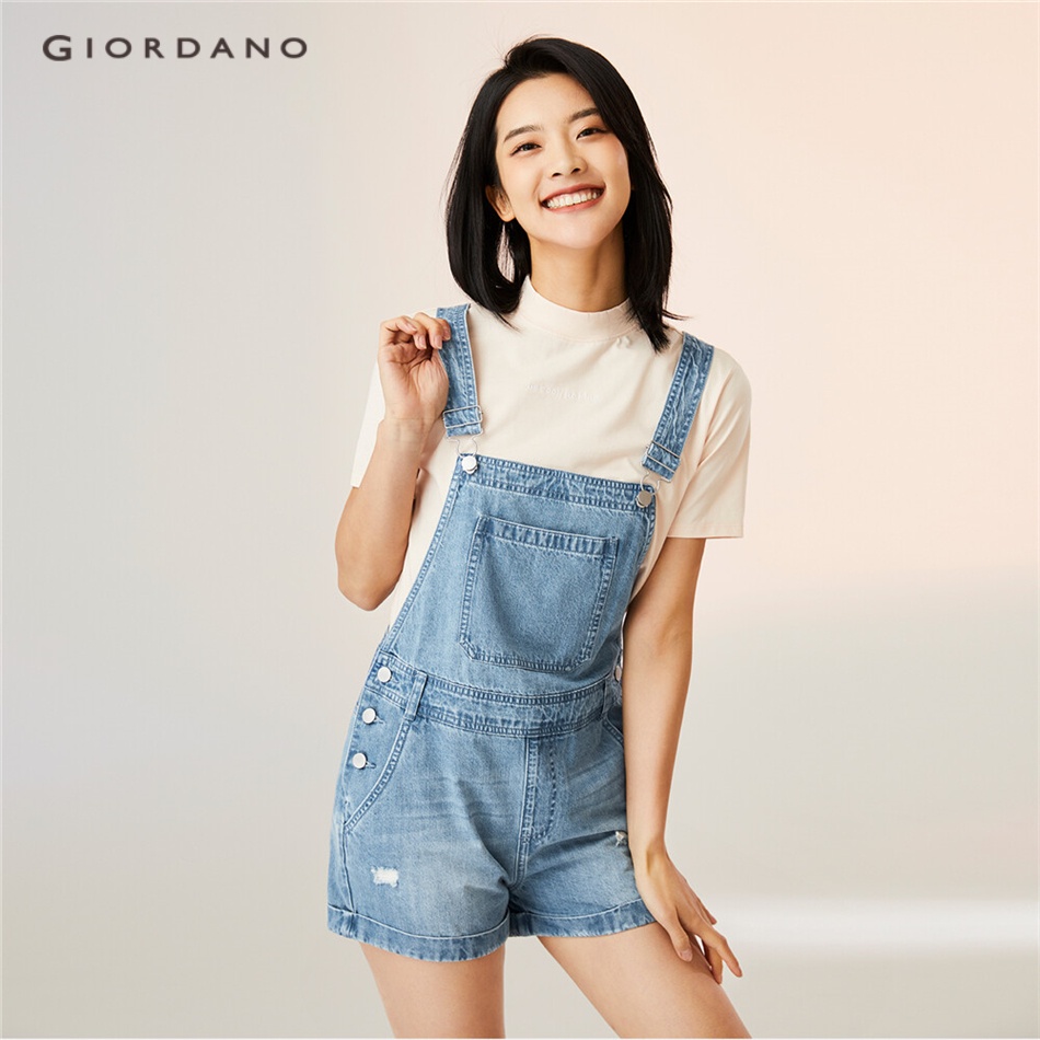 Yếm GIORDANO 18402202 jean đùi xước cho nữ
