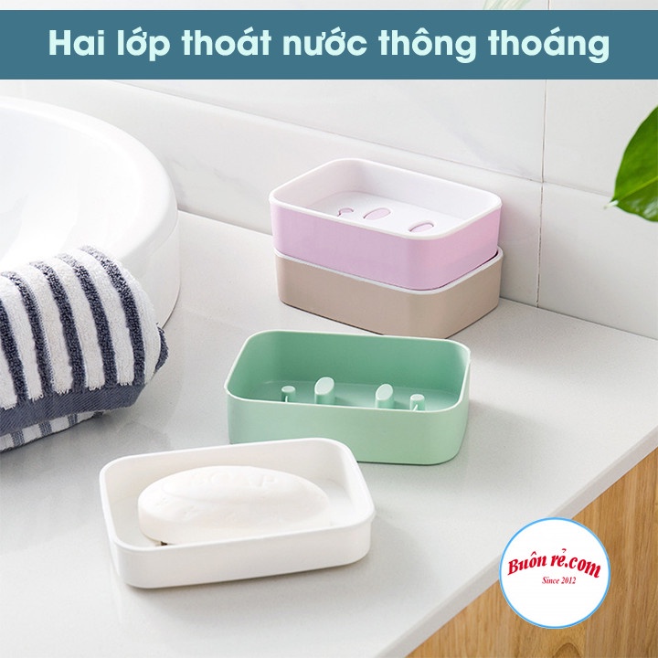 [Mã LIFE20KALL giảm 10% đơn 50K] Khay Để Bánh Xà Phòng Dán Tường 2 Lớp Đáy Kín Hình Mặt Cười [Loại tốt] 00239