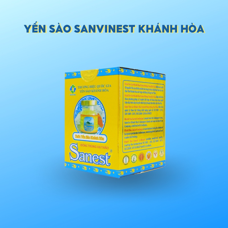 Nước Yến sào Khánh Hòa Sanest Đông trùng hạ thảo đóng lọ 70ml - 005