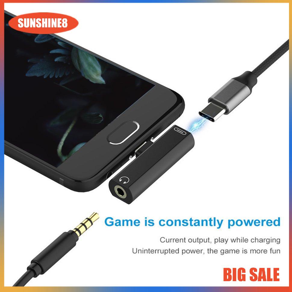 【SUN】Usb C Type C To 3.5Mm Aux Charger Jack Earphone Audio Earphone Adapter