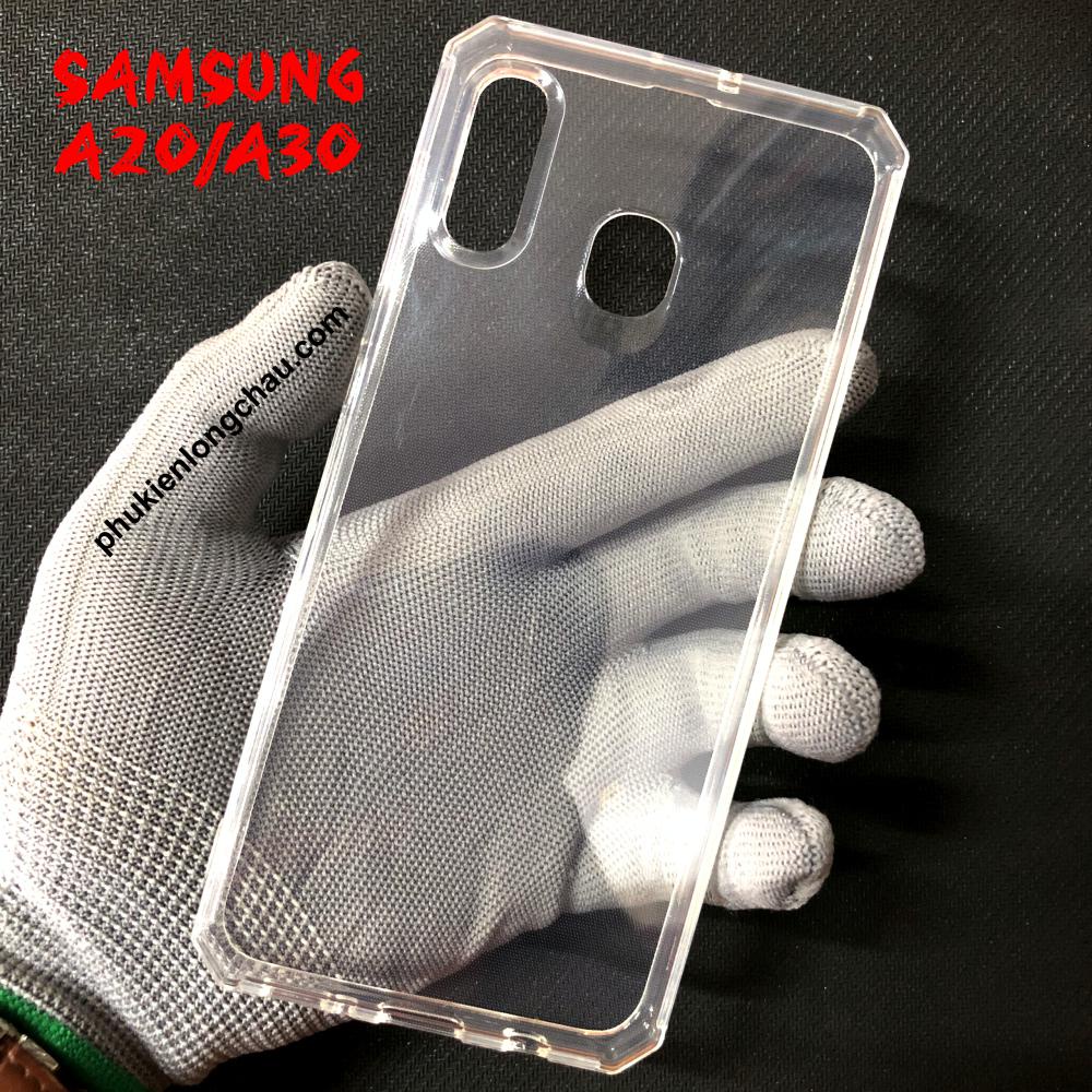 Ốp Lưng Samsung A20/A30 Dẻo Trong Suốt Viền Vuông Chống Sốc Cao Cấp