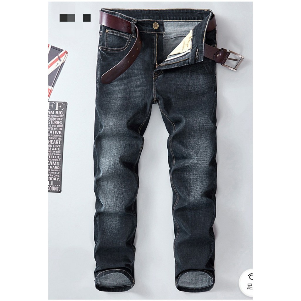 Quần Jeans Nam ống suông co giãn phong cách Hàn Quốc