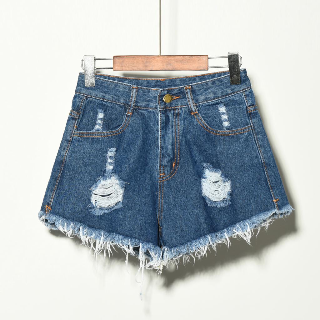 Quần Short Jean Lưng Cao Plus Size Cho Nữ