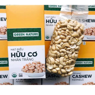 Hạt điều nhân trắng hữu cơ green nature 500g