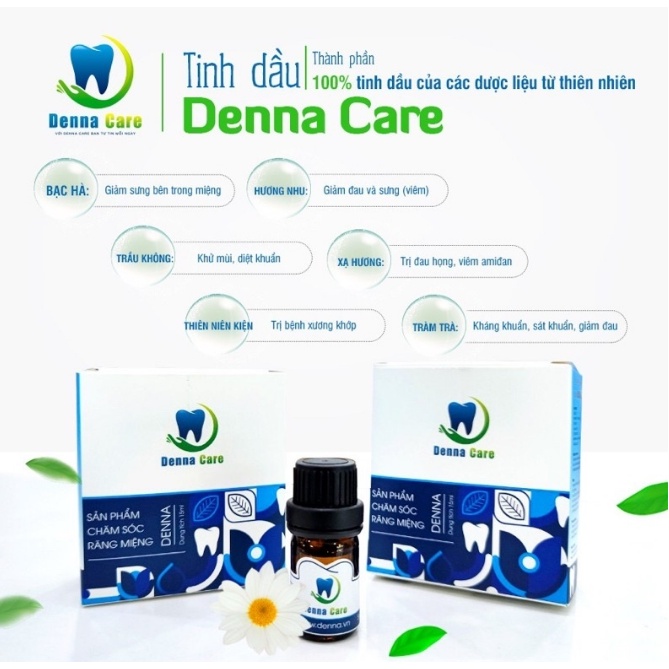 Denna Care Tinh Dầu 100% Thiên Nhiên Đánh Bay Sâu Răng-Hôi Miệng.