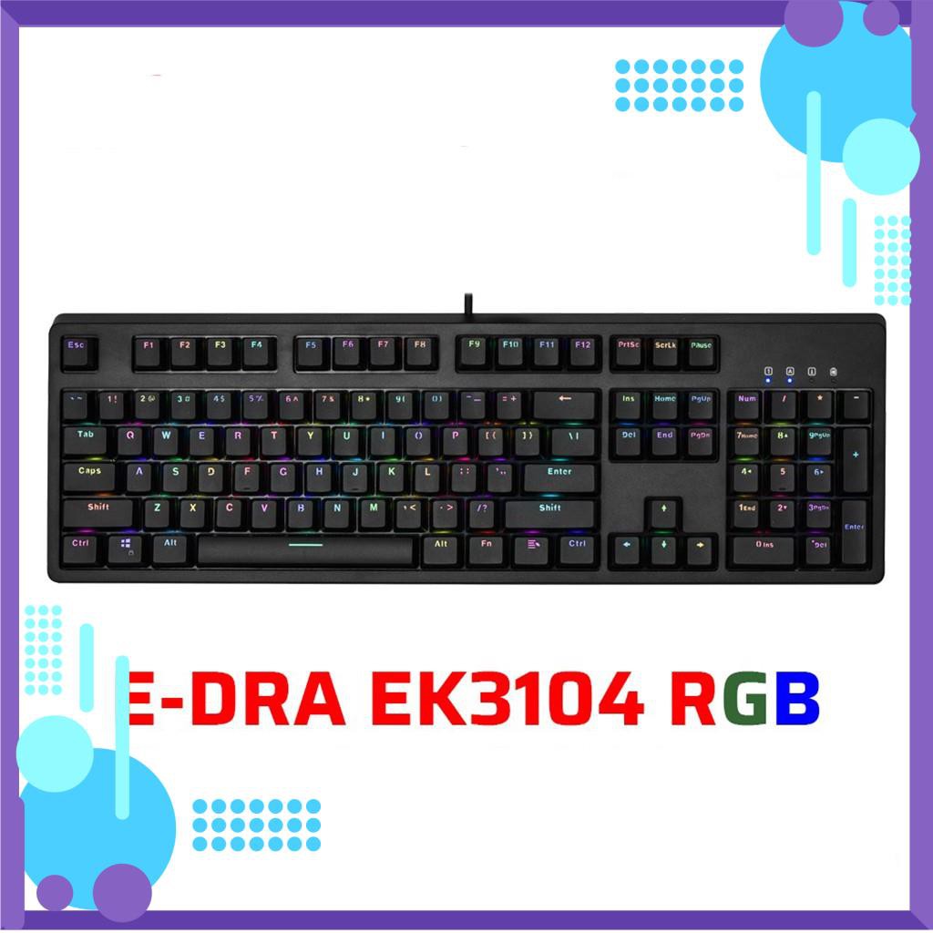 Bàn phím cơ E-DRA EK3104 - Màu đen - Led rgb - BH 24 tháng