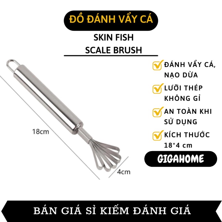 Dụng Cụ Đánh Vảy Cá Kiêm Nạo Dừa 2in1 GIGAHOME Bằng Inox 304 3176