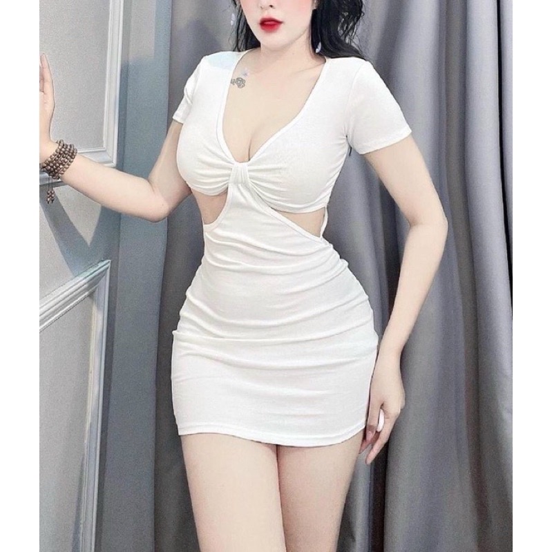 Đầm Ôm Body Khoét Eo Chất Dày Dặn Cá Tính (Ảnh Tự Chụp)