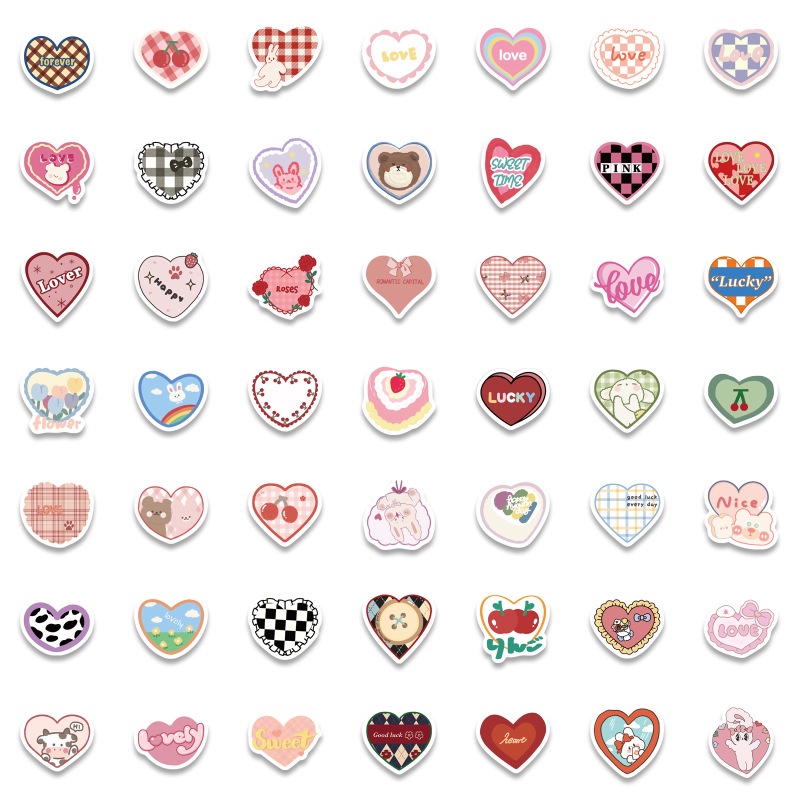 Bộ 100 Miếng Dán Trang Trí Sổ Tay/Va Li Chống Thấm Nước Kiểu Hàn Quốc Dễ Thương