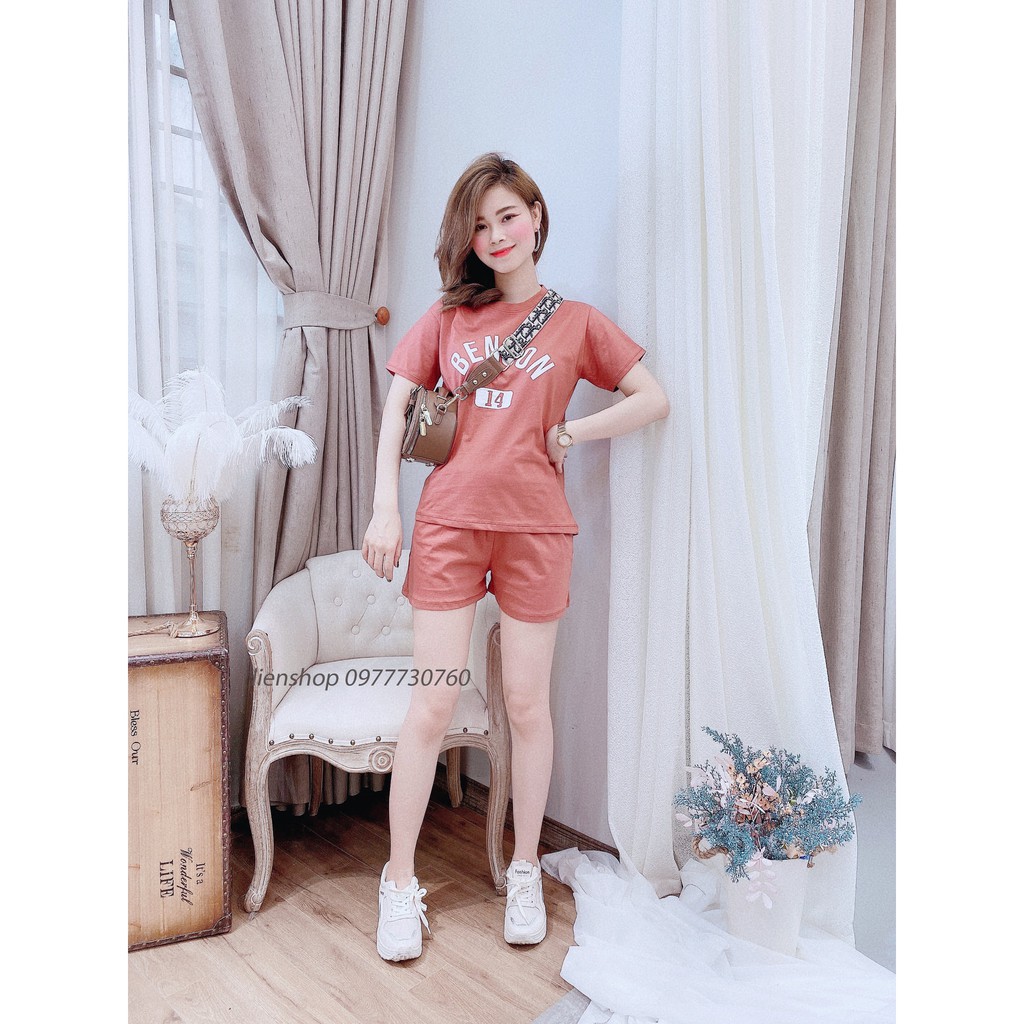 Set quần áo nữ, Set áo phông quần ngố BENSON cotton 100%