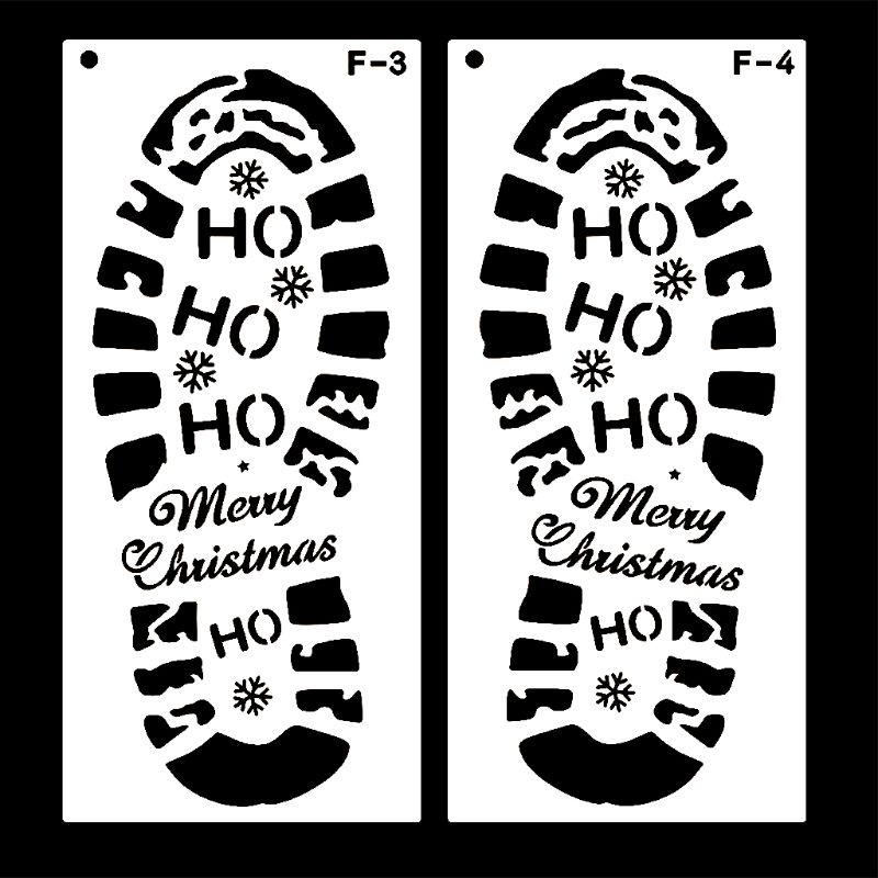 Set 4 Khuôn Vẽ Trang Trí Giáng Sinh DIY Có Thể Tái Sử Dụng
