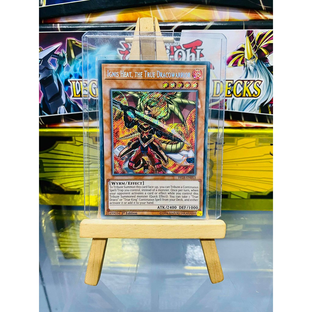 [ Dưa Hấu Yugioh ] Lá bài thẻ bài Ignis Heat the True Dracowarrior - Secret Rare - Tặng bọc bài nhựa bảo quản