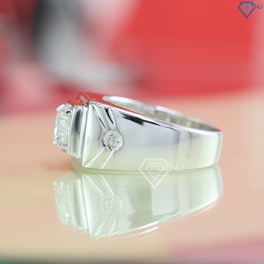 Nhẫn nam bạc 925 đẹp đính đá đơn giản NNA0075 Trang Sức TNJ