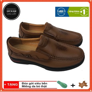 [ FREESHIP ] Giày Da Nam , Giày Lười Nam Da Bò Đế Cao su 3 cm 2020 tk356