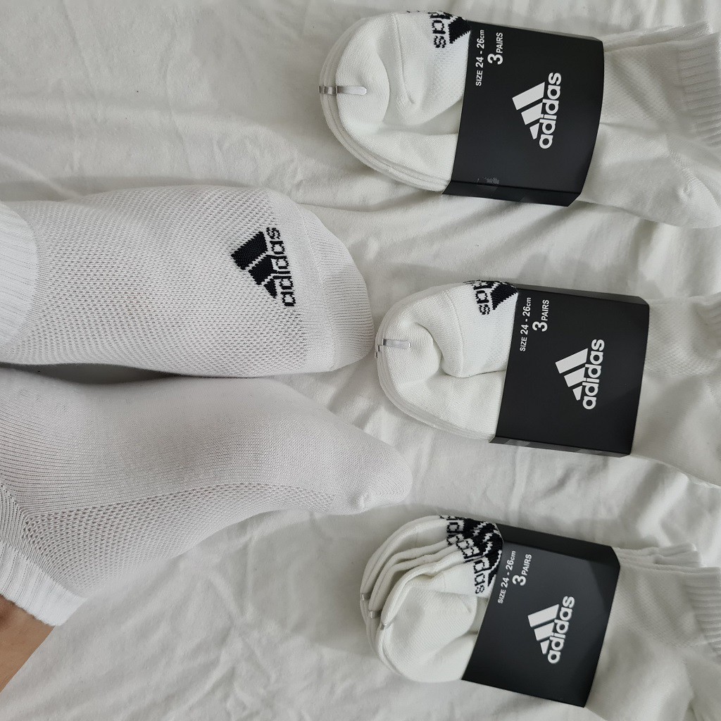 Pack 3 đôi tất thể thao das cổ ngắn màu Trắng - Free ship + Quà tặng Loved socks by TatsTats.vn
