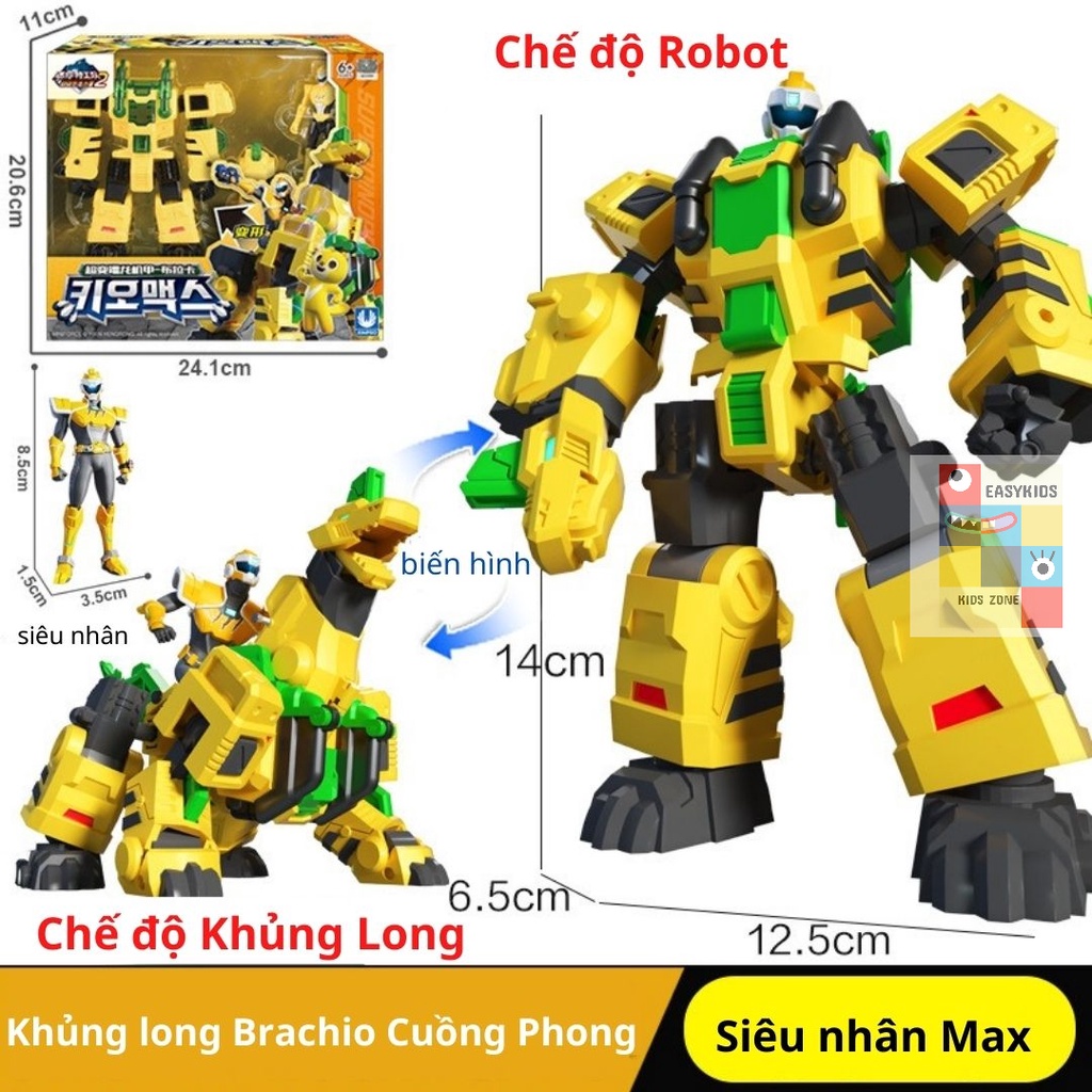 Đồ Chơi Mô Hình MINIFORCE Robot Siêu Khủng Long Tyranno Sấm Sét Cùng Siêu Nhân