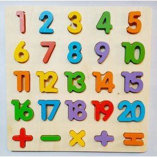 Bảng Số Gỗ Nổi Từ 1 - 20. Đồ Chơi Bằng Gỗ, An Toàn Cho Bé Yêu