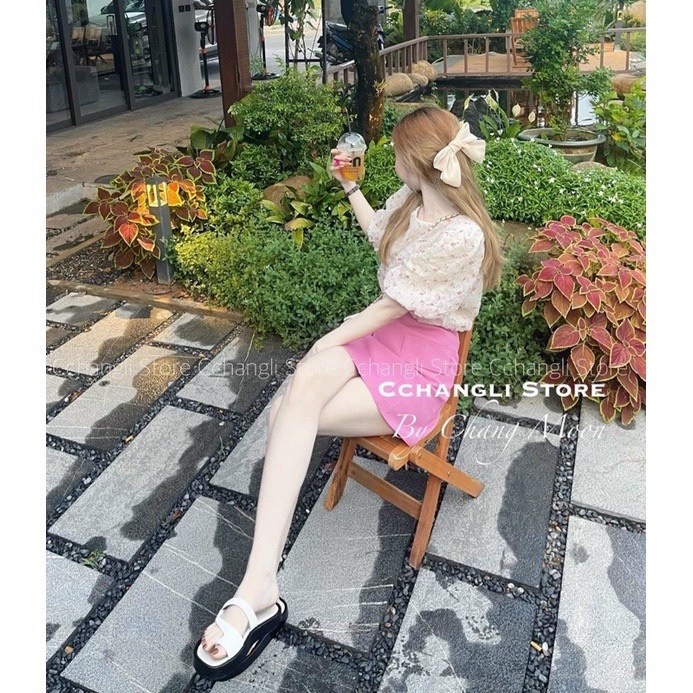 [SẴN/VIDEO] ÁO HOA NHÍ CỔ TRÒN XINH DỊU DÀNG 2 MÀU DỄ MẶC