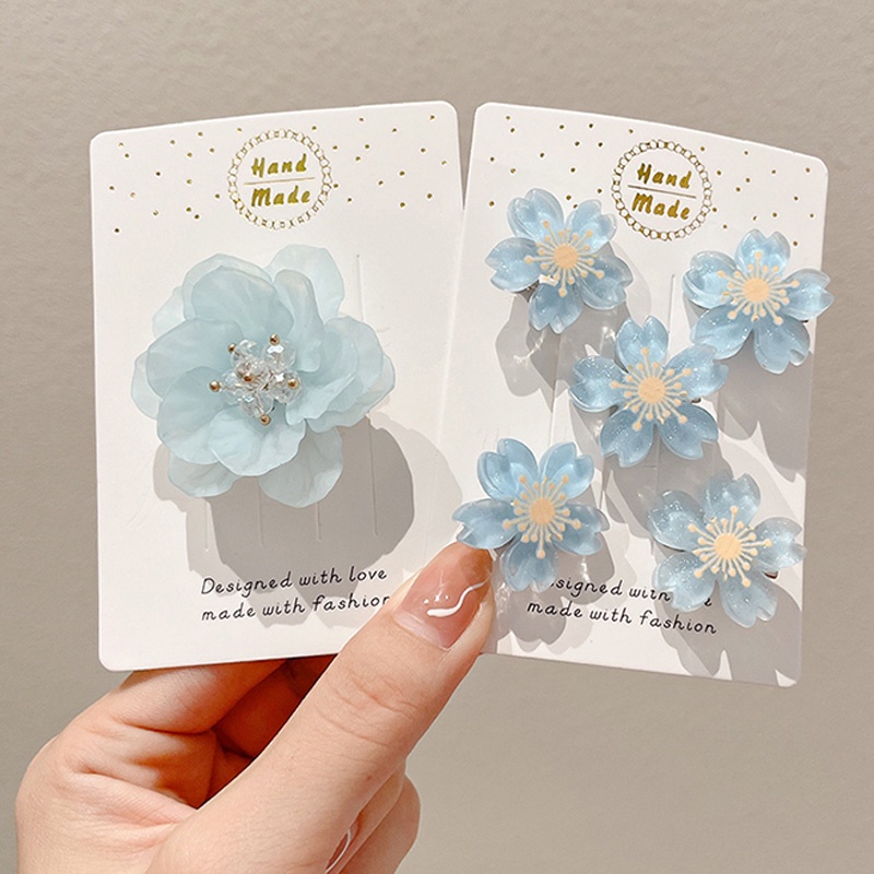 Set 1 / 5 Kẹp Tóc Đính Hoa Dễ Thương Cho Bé Gái