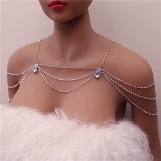 Dây xích đeo vai nhiều lớp đính đá thanh lịch phụ kiện cho đám cưới