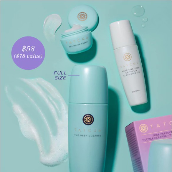 [Bill US] Bộ dưỡng da Tatcha Double Cleanse + Hydrate Trio