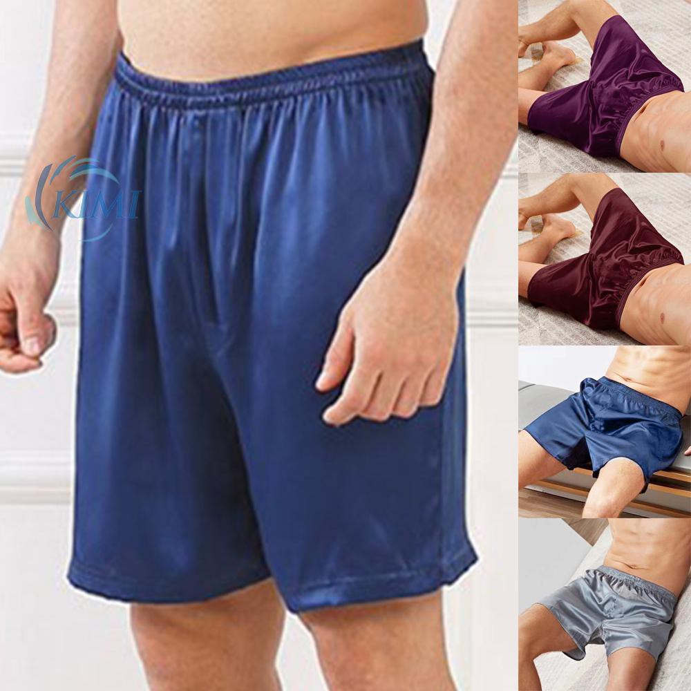 Shorts Casual Baggy Home Pyjamas Nightwear Satin Silk PJS Comfortable Beach Bottoms Underwear Mens Boxer Sleep