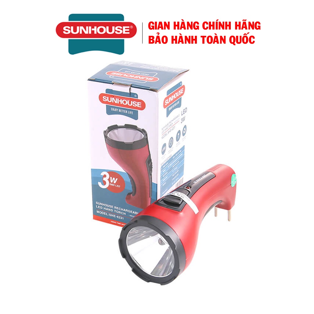 Đèn pin tay cầm Sunhouse SHE-4231 cỡ trung - Hàng chính hãng, giá rẻ