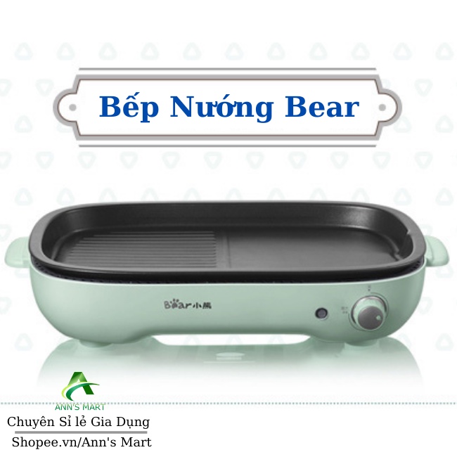 Bếp Nướng Điện Đa Năng Bear, Nướng Không Khối, Không Dùng Dầu nướng, Khay Nướng To Rộng