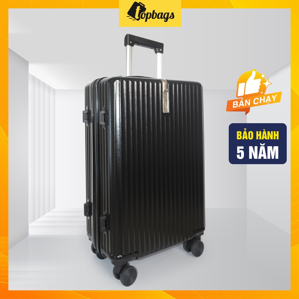 Vali kéo nhựa VL035 size 22 màu kem - Vali kéo nhựa TOPBAGS