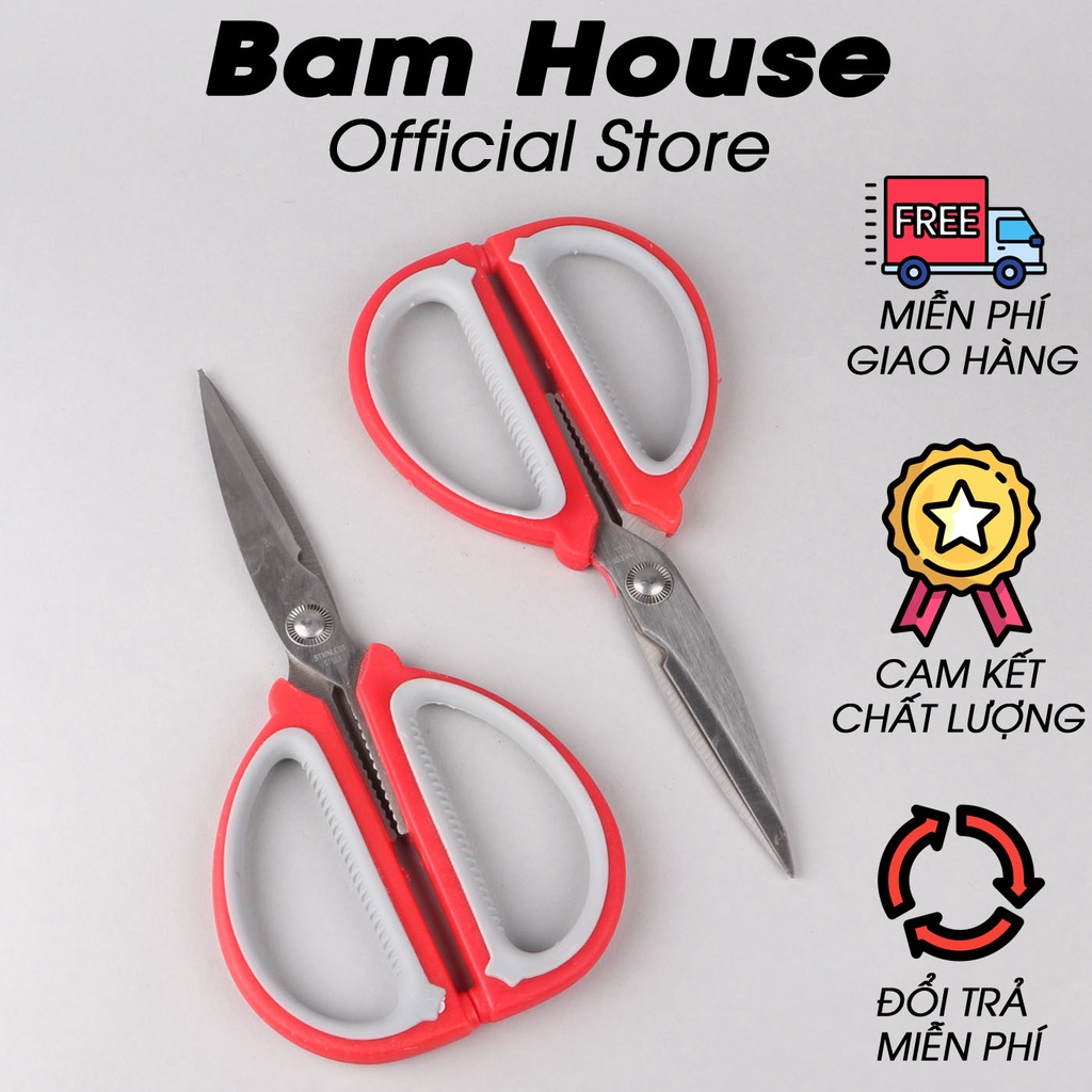 Kéo bếp đa năng inox Bam House cán nhựa cao cấp siêu bền KX01 Gia dụng bếp