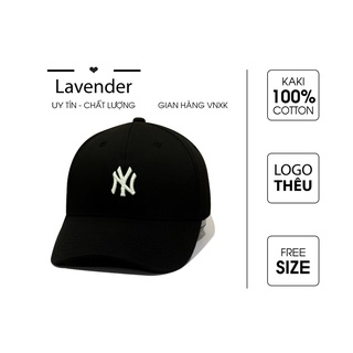 Nón kết mũ lưỡi NY đen logo thêu trắng chữ nhỏ dành cho mọi lứa tuổi Free size