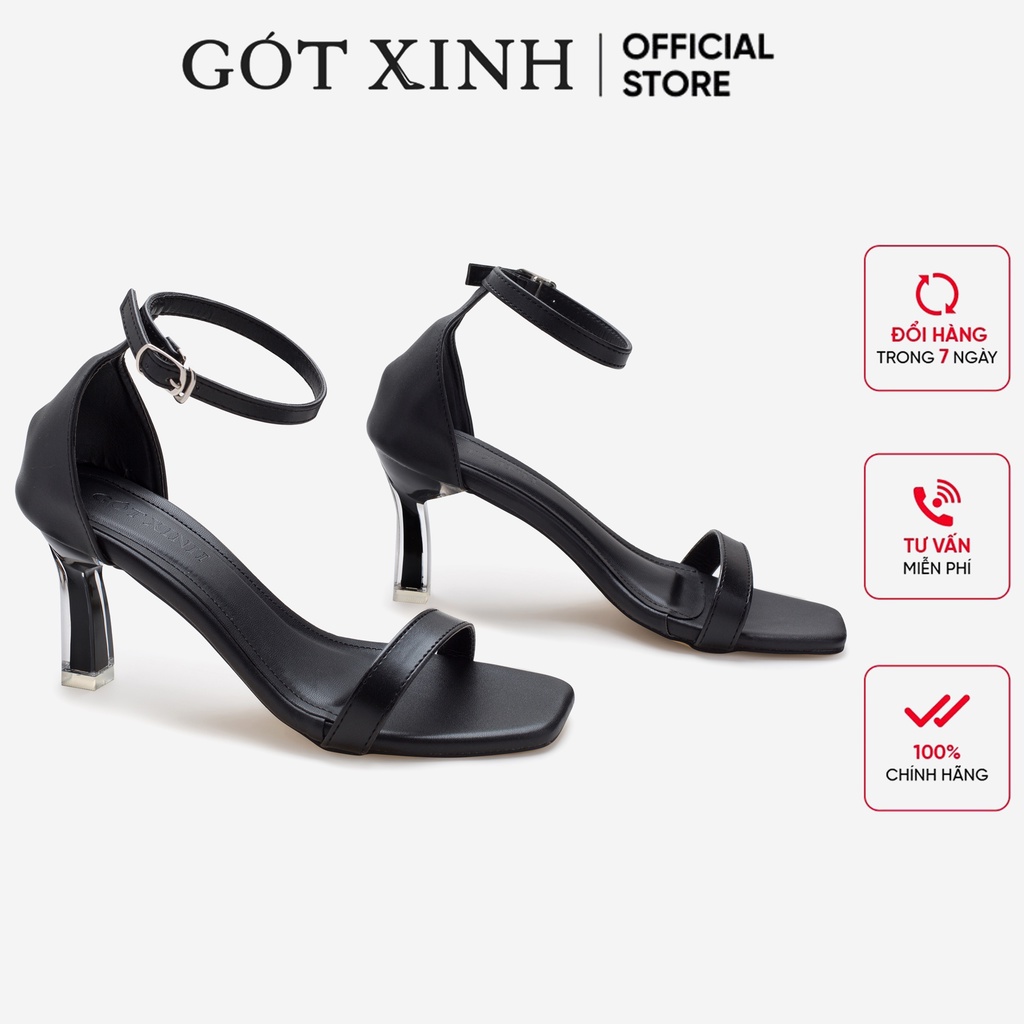 Giày sandal cao gót GÓT XINH GX194 cao 7cm da mềm siêu sang