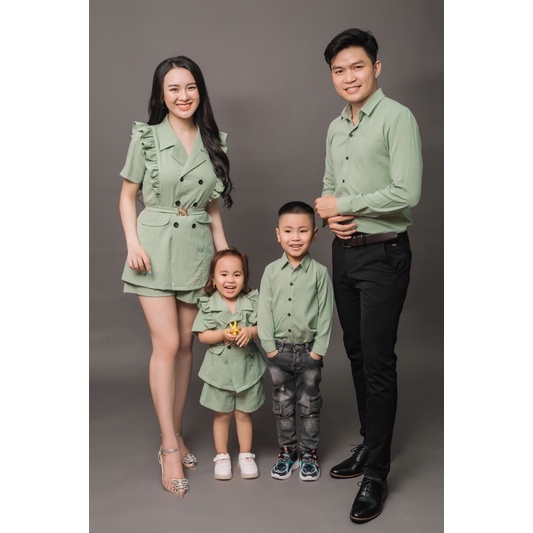 Đồng phục gia đình chụp hình thôi nôi - đi tiệc. Thiết kế trẻ trung, lịch sự